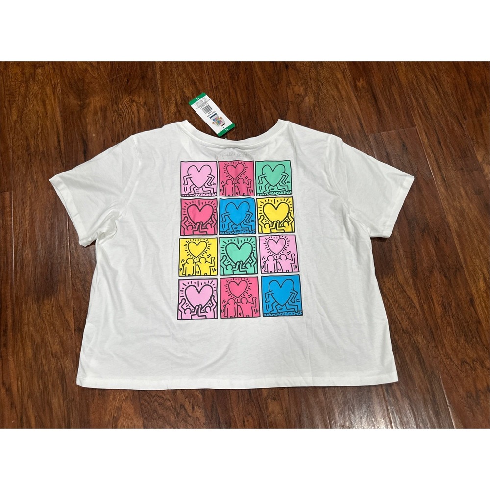 KEITH HARING T-SHIRT STREET ART POP LOVE HEART DANCE MENS XL NEW